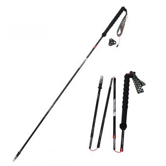 Bastones de trekking plegables de fibra de carbono de 5 secciones