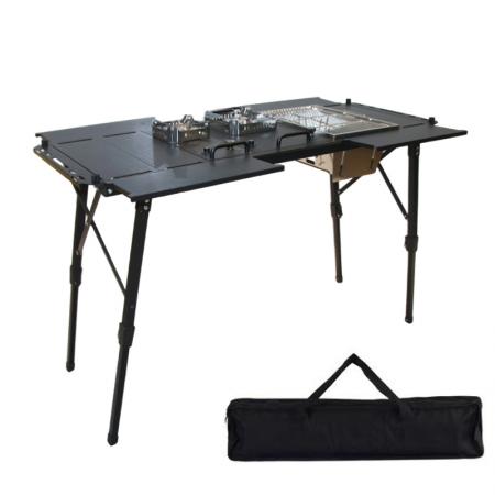 Mesa plegable modular para exteriores, ideal para jardín, senderismo, picnic y camping.