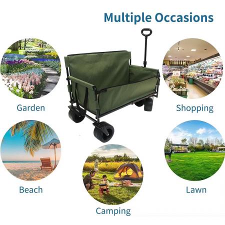 Carro plegable utilitario de gran capacidad, resistente y plegable, ideal para la playa. 