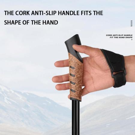Bastón de carbono para correr, ultraligero, plegable, deportivo, para senderismo, trekking y escalada. 