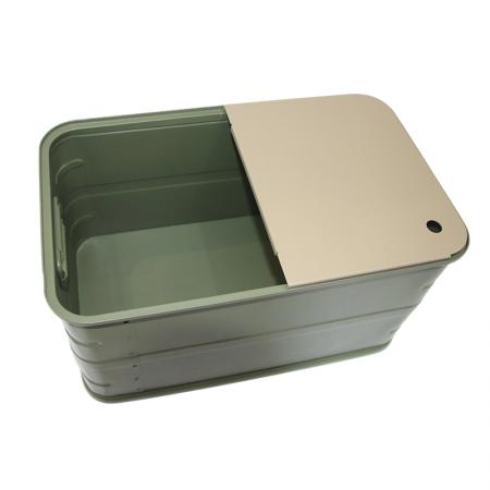 Caja de almacenamiento de aluminio de gran capacidad, apilable y abierta, para camping, OEM, impermeable, para viajes al aire libre, para coche. 