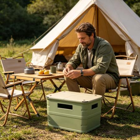 Caja de almacenamiento de aluminio de gran capacidad, apilable y abierta, para camping, OEM, impermeable, para viajes al aire libre, para coche. 