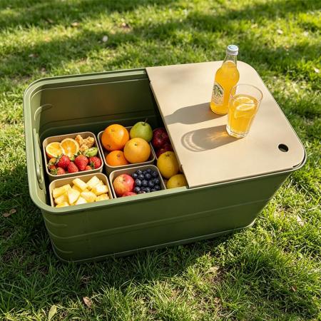 Caja de almacenamiento de aluminio de gran capacidad, apilable y abierta, para camping, OEM, impermeable, para viajes al aire libre, para coche. 