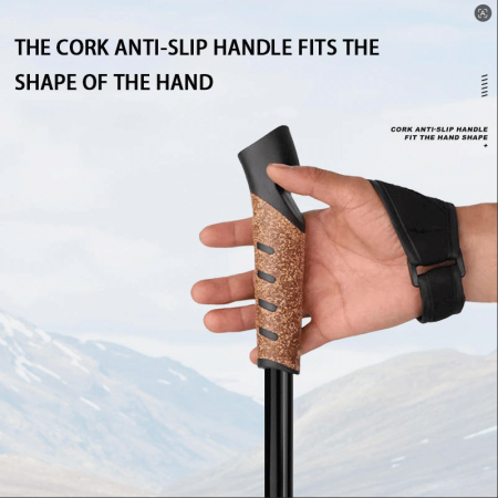 Bastones de senderismo y trekking ajustables de aluminio para viajes al aire libre, personalizables (OEM) 