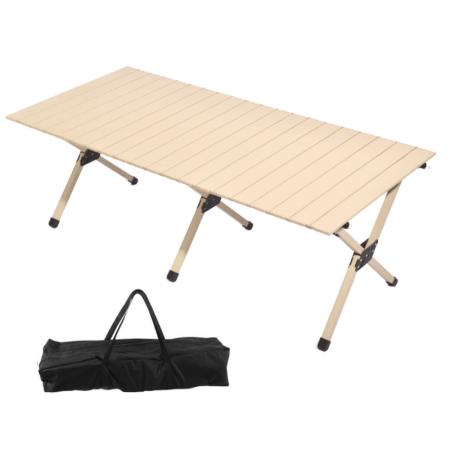 Mesa plegable de aluminio macizo 7075 para rollos de huevo, ideal para autocaravanas y camping. 