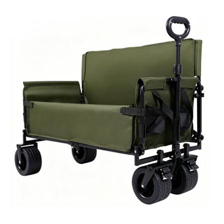 Carro plegable utilitario de gran capacidad, resistente y plegable, ideal para la playa. 