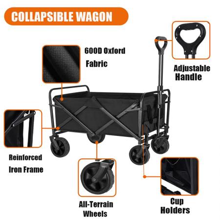 Carrito de jardín, carrito de playa, carrito plegable, carretilla de mano, carrito plegable 
