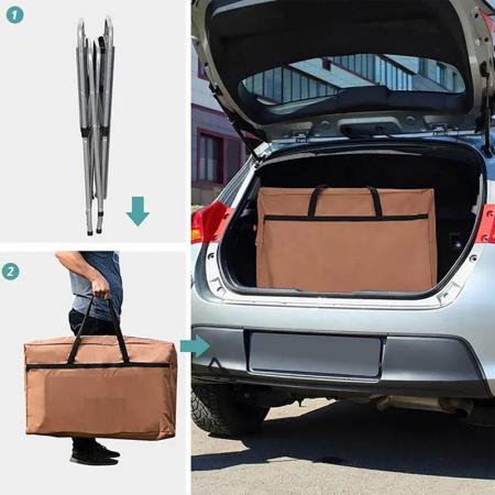 Mesa de cocina plegable multifuncional de aluminio para camping al aire libre con armario tipo bolsa Oxford. 