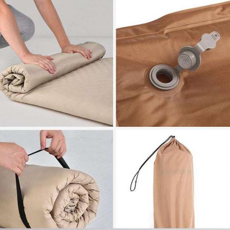 Colchón de aire plegable, autoinflable, portátil y resistente a la humedad, de doble grosor, para exteriores. 