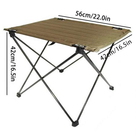 Mesa plegable portátil para cocinar rollos de huevo, ideal para acampar al aire libre, con mantel de tela Oxford.
