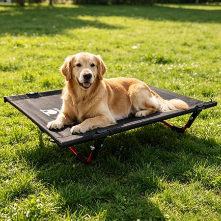 Cama para mascotas plegable, compacta y ultraligera, portátil y con logotipo personalizado para camping.