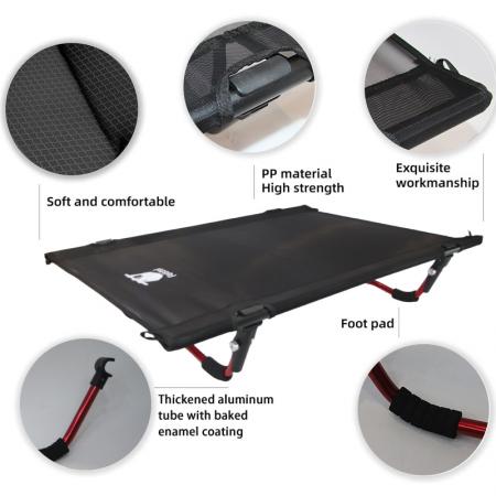 Cama para mascotas plegable, compacta y ultraligera, portátil y con logotipo personalizado para camping.