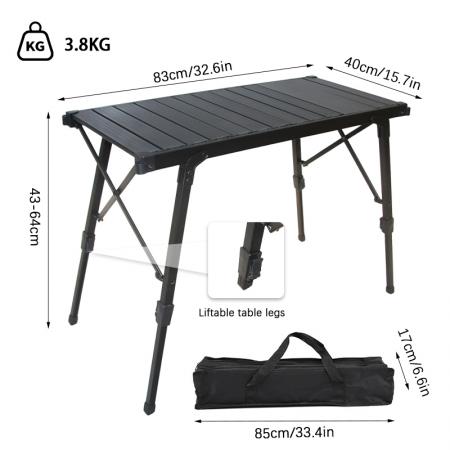 Mesa plegable ultraligera portátil de aleación de aluminio para enrollar huevos, mesa multifuncional IGT para camping. 
