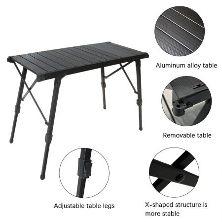 Mesa plegable ultraligera portátil de aleación de aluminio para enrollar huevos, mesa multifuncional IGT para camping. 