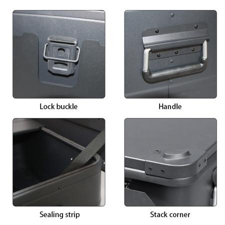 Caja de aluminio IGT para exteriores, ligera, con accesorios combinados, caja de camping de aleación de aluminio. 