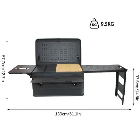 Caja de aluminio IGT para exteriores, ligera, con accesorios combinados, caja de camping de aleación de aluminio. 