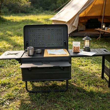 Caja de aluminio IGT para exteriores, ligera, con accesorios combinados, caja de camping de aleación de aluminio. 