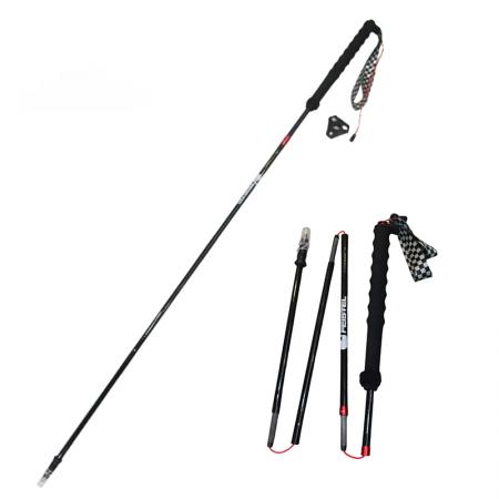 Bastones de trekking plegables de fibra de carbono ultraligeros de 5 secciones para senderismo 