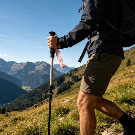 Bastón de trekking telescópico ultraligero de fibra de carbono 3k de 3 secciones, fabricado a medida. 