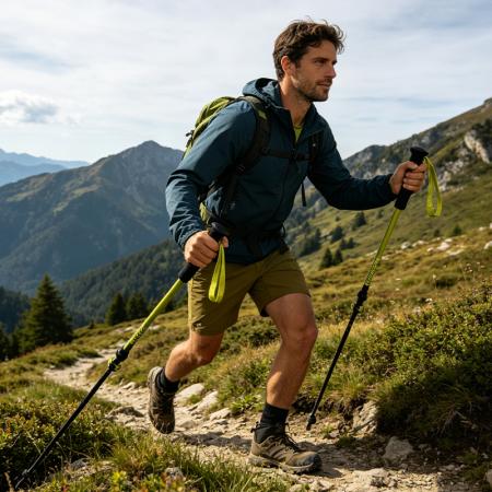 Bastones de trekking telescópicos ultraligeros de fibra de carbono 3k de 3 secciones, hechos a medida. 