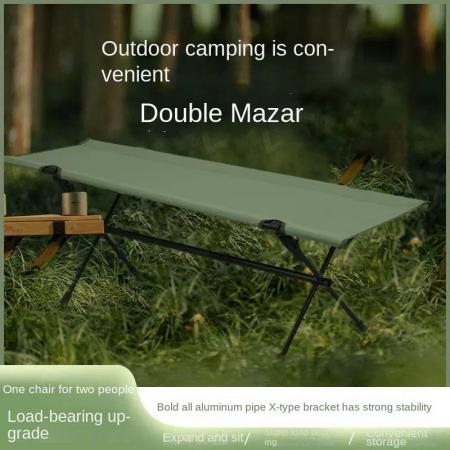 Muebles de exterior: Silla de jardín moderna de aluminio a medida, plegable y portátil, con taburete doble largo.