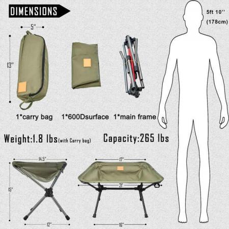 Taburete/silla de camping mini ultraligero y portátil de aleación de aluminio para picnic, senderismo y pesca al aire libre (venta al por mayor) 