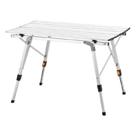 Mesa de camping de aluminio portátil y ajustable para picnic y camping. Mesas plegables para exteriores.
