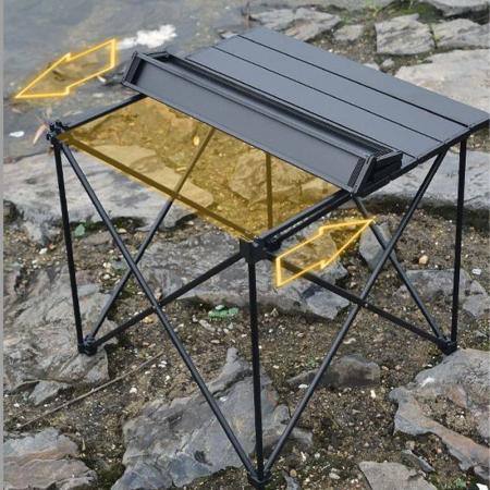 Mesas plegables ultraligeras para exteriores con bolsa de transporte para camping.