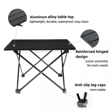 Mesas plegables ultraligeras para exteriores con bolsa de transporte para camping.