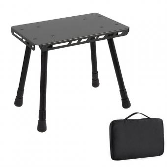 Taburete de camping mini ultraligero, plegable y de aluminio.