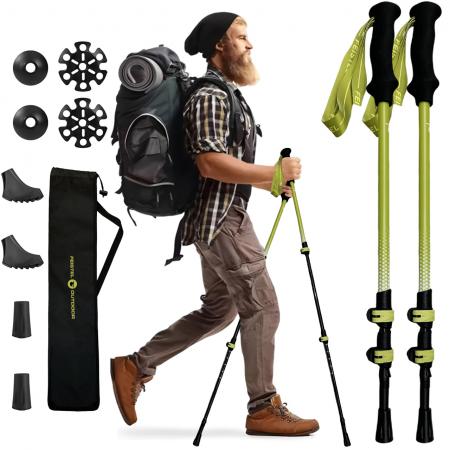 Bastones de trekking telescópicos ultraligeros de fibra de carbono 3k de 3 secciones, hechos a medida. 