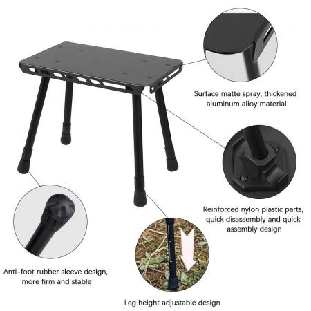 Taburete plegable ultraligero de aluminio para pesca y exteriores. Mini taburete plegable para camping. 