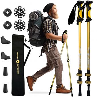 Bastones de trekking telescópicos de altura ajustable de 105 a 135 cm