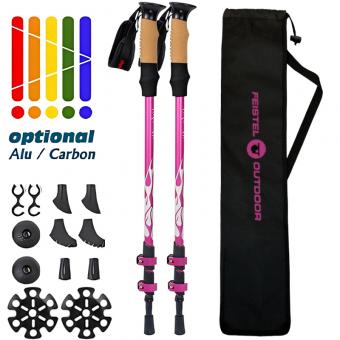 Bastón de trekking nórdico de aluminio 7075
