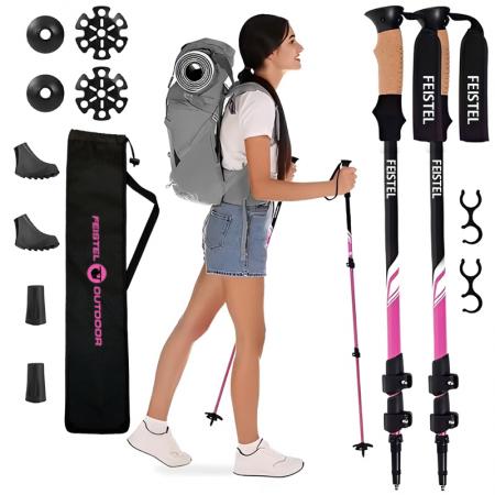 Bastón ultraligero de aluminio Duraluminio 7075 para senderismo y trekking 