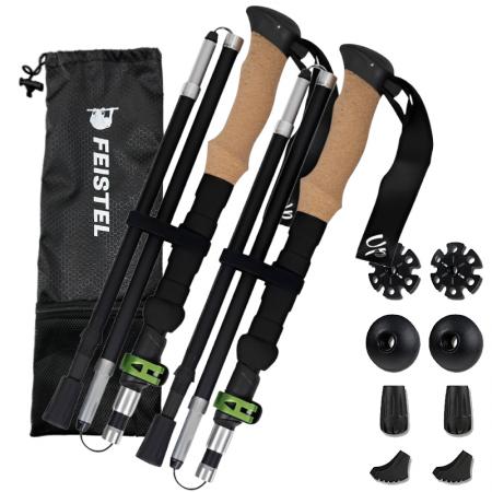 Bastones de trekking plegables, telescópicos, ultraligeros y de aleación de aluminio, ajustables, a precio de fábrica