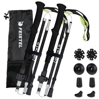 Bastones de trekking ultraligeros de carbono plegables