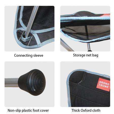 Taburete trípode plegable alto de acero portátil de tela Oxford 600D para camping y senderismo al aire libre