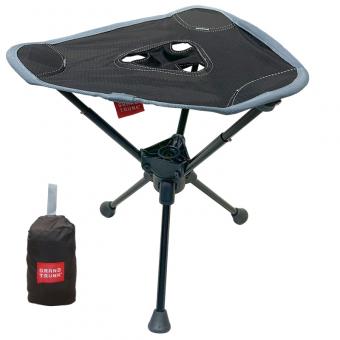 Taburete de camping plegable de aleación de aluminio, de 3 patas, giratorio 360°