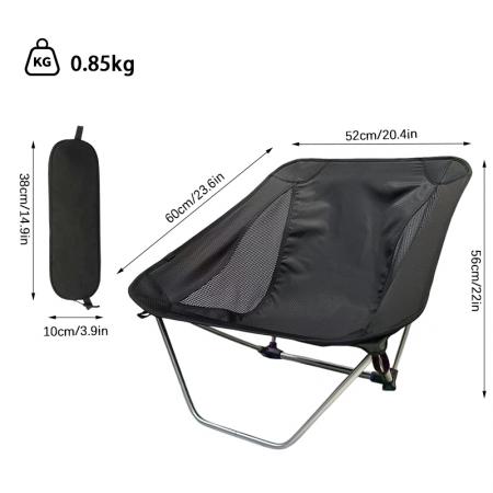 Silla plegable de aluminio ultraligera personalizada al por mayor para camping y pesca, silla moderna de mobiliario de exterior