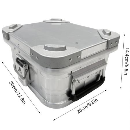 Caja rígida de almacenamiento de aluminio resistente para camping, impermeable, a prueba de polvo, caja de almacenamiento de metal con sellado 
