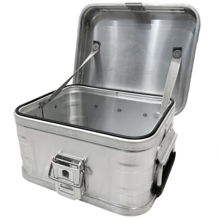 Caja rígida de almacenamiento de aluminio resistente para camping, impermeable, a prueba de polvo, caja de almacenamiento de metal con sellado 