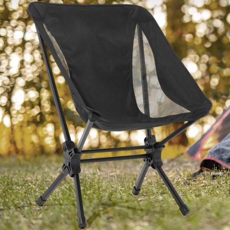 Silla de camping plegable compacta de configuración fácil, ligera y portátil, de aluminio y tela Oxford 