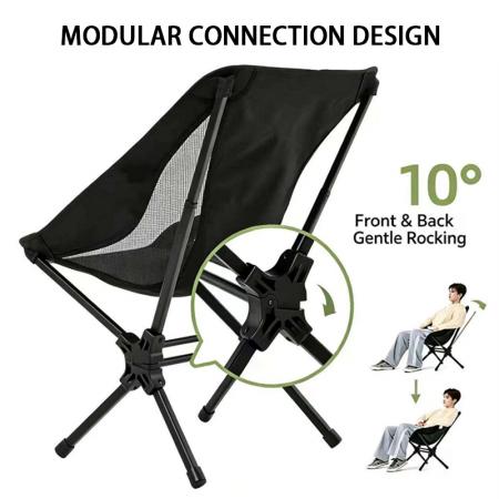Silla de camping plegable compacta de configuración fácil, ligera y portátil, de aluminio y tela Oxford 