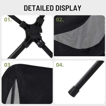 Silla de camping plegable compacta de configuración fácil, ligera y portátil, de aluminio y tela Oxford 