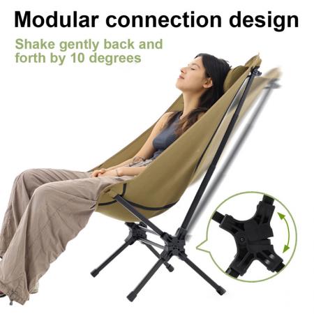 Silla plegable de aleación de aluminio de respaldo alto y gran capacidad de carga para camping y pesca 
