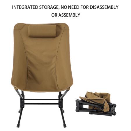 Silla plegable de aleación de aluminio de respaldo alto y gran capacidad de carga para camping y pesca 
