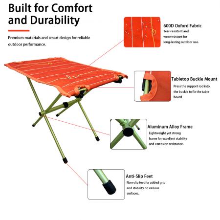 Muebles de exterior portátiles, silla lunar de camping, juego de mesa y silla plegable moderno de tres piezas de aluminio y tela Oxford 