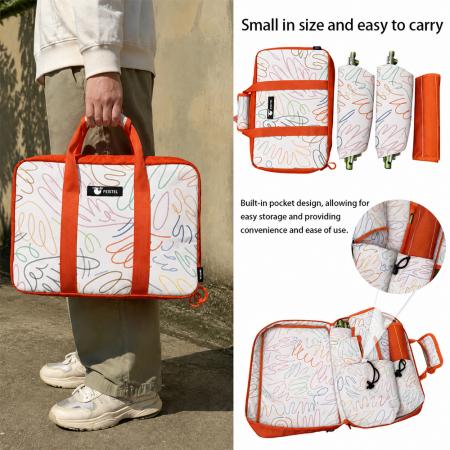 Muebles de exterior portátiles, silla lunar de camping, juego de mesa y silla plegable moderno de tres piezas de aluminio y tela Oxford 