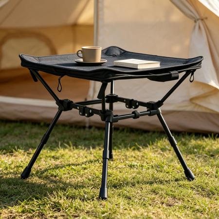 Mini taburete de camping cuadrado de aluminio, silla plegable portátil ultraligera, mesa de camping compacta de doble uso de viaje 